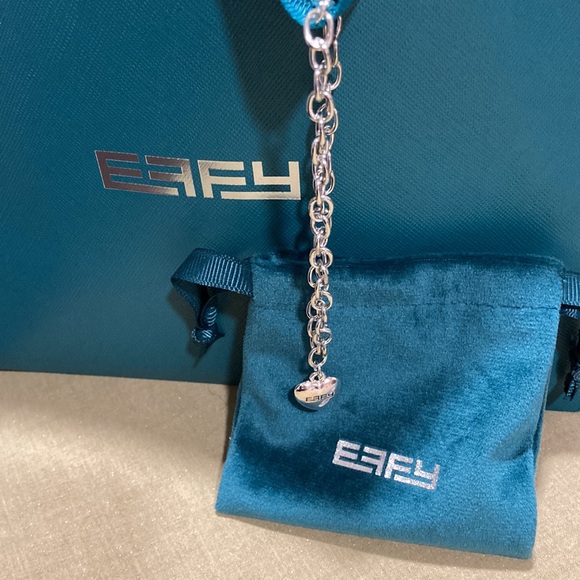 ❤️ NWOT - EFFY Engraved Heart Silvertone Open Chain Link Charm Bracelet - Picture 11 of 12